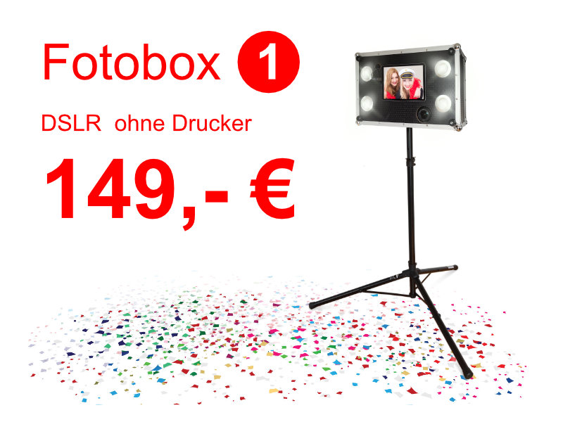 Fotobox 1 "DSLR-Digital" zur Miete (ohne Fotodrucker)